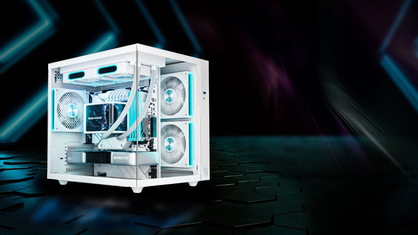 Invader Q3M – Панорамный корпус <br/>с двумя закаленными стеклами и отличной продуваемостью.